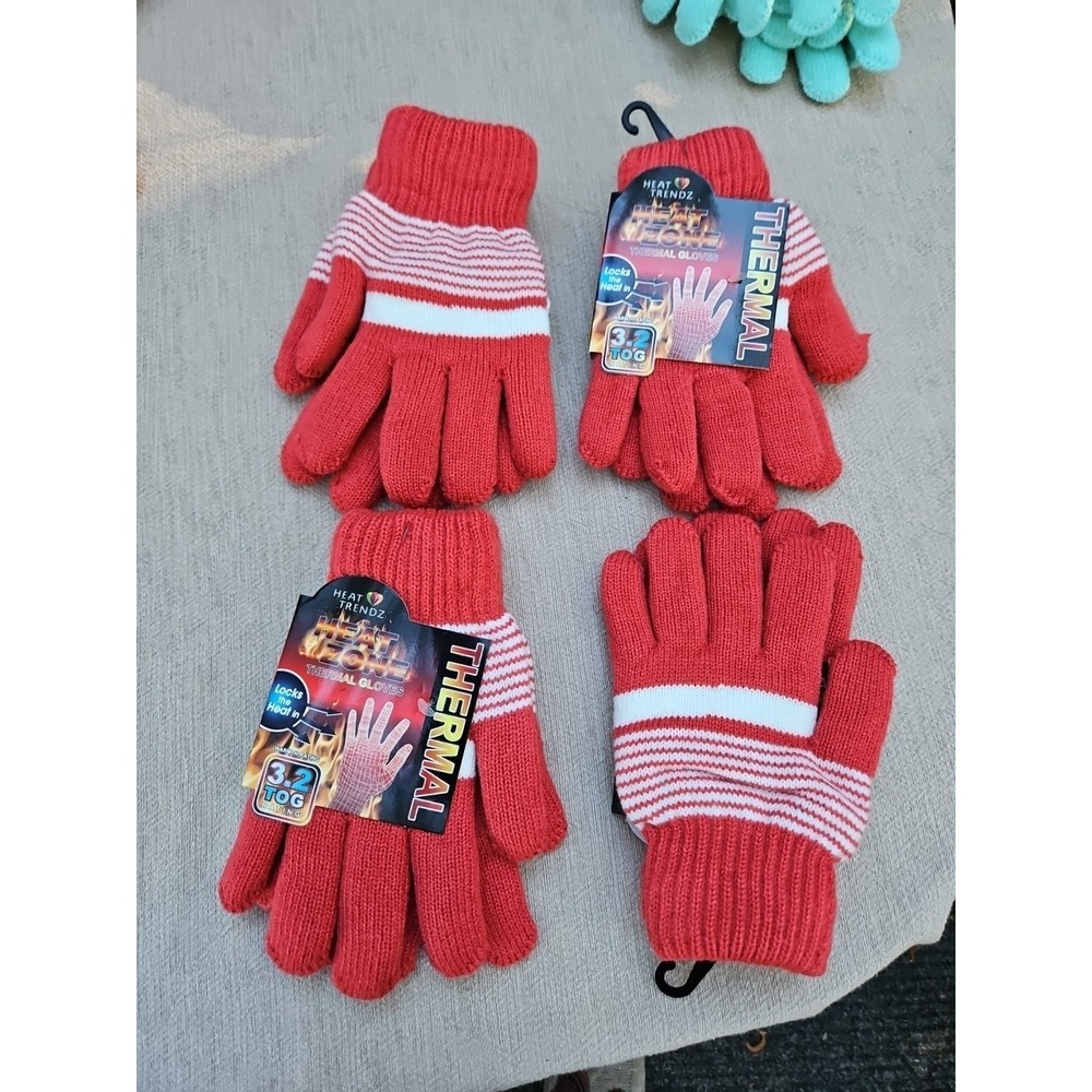 Heat‎ Zone Thermal Gloves 3.2 TOG Heat Trendz One Size Fits Most NWT 4 Pair Lot